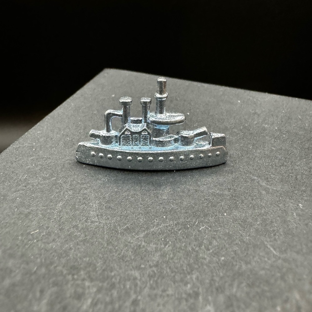 Miniature Monopoly Battleship Game Replacement Silver Ship Figurine